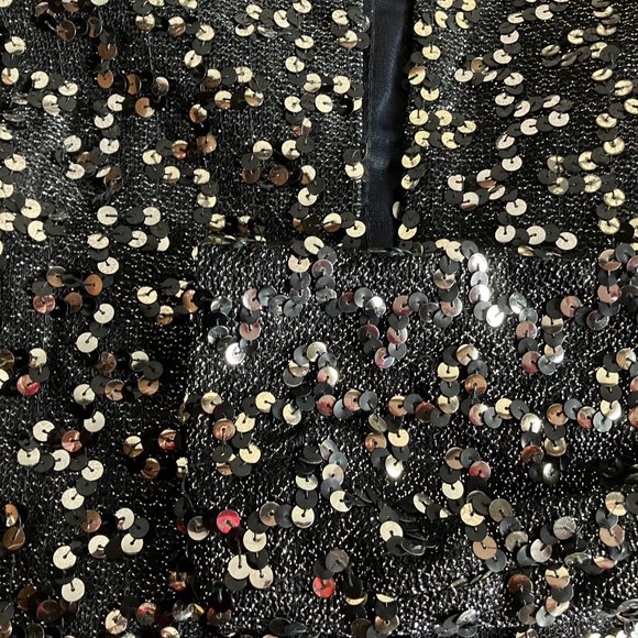 1980s Black & Gold Sequined Jacket 38 Bust - Picture 6 of 9